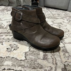 Allegra Leather Ankle Boot with Strap Details